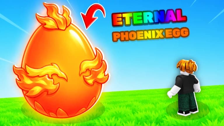 Official Steal An Egg thumbnail showing a glowing Eternal Phoenix Egg