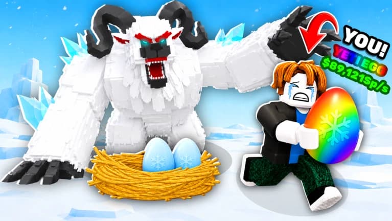 Official Steal An Egg thumbnail showing a white Yeti and colorful egg