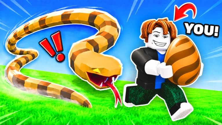 Official Steal An Egg thumbnail showing a player running with an egg